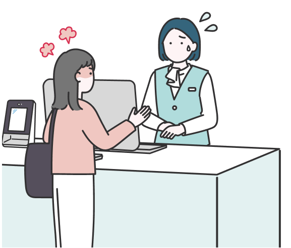 接客スタッフを支援する様子